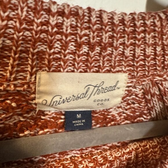 Universal Thread Burnt Orange and White Knit Women's Sweater-Size Medium - Picture 4 of 5